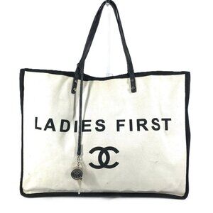 CHANEL A92885 logo Lady First with Whistle Tote Bag Bicolor Shoulder Bag